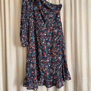 J. Crew kaleidoscope star print one-shoulder dress, size 10